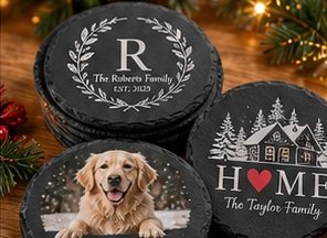Personalized Slate Coaster Sets